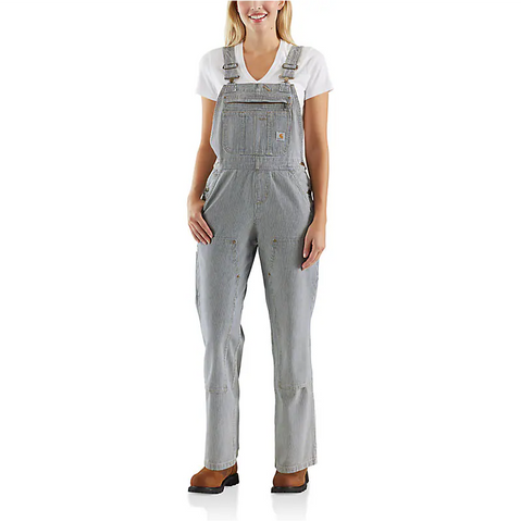 Carhartt® Women's Brewster Double Front Striped Unlined Bib Overalls - 103042