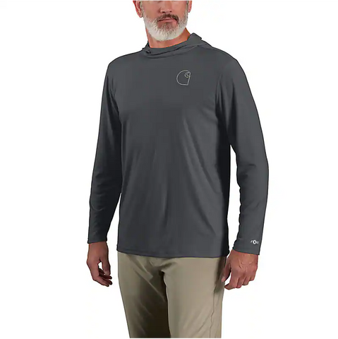 Carhartt Force Sun Defender™ Lightweight Long-Sleeve Hooded Logo Graphic T-Shirt - 106165