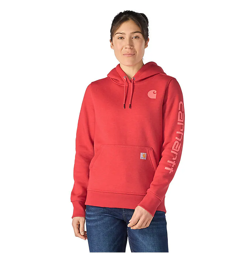 Sweat-shirt Carhartt pour femme, coupe décontractée, motif logo sur la manche, poids moyen - 102791