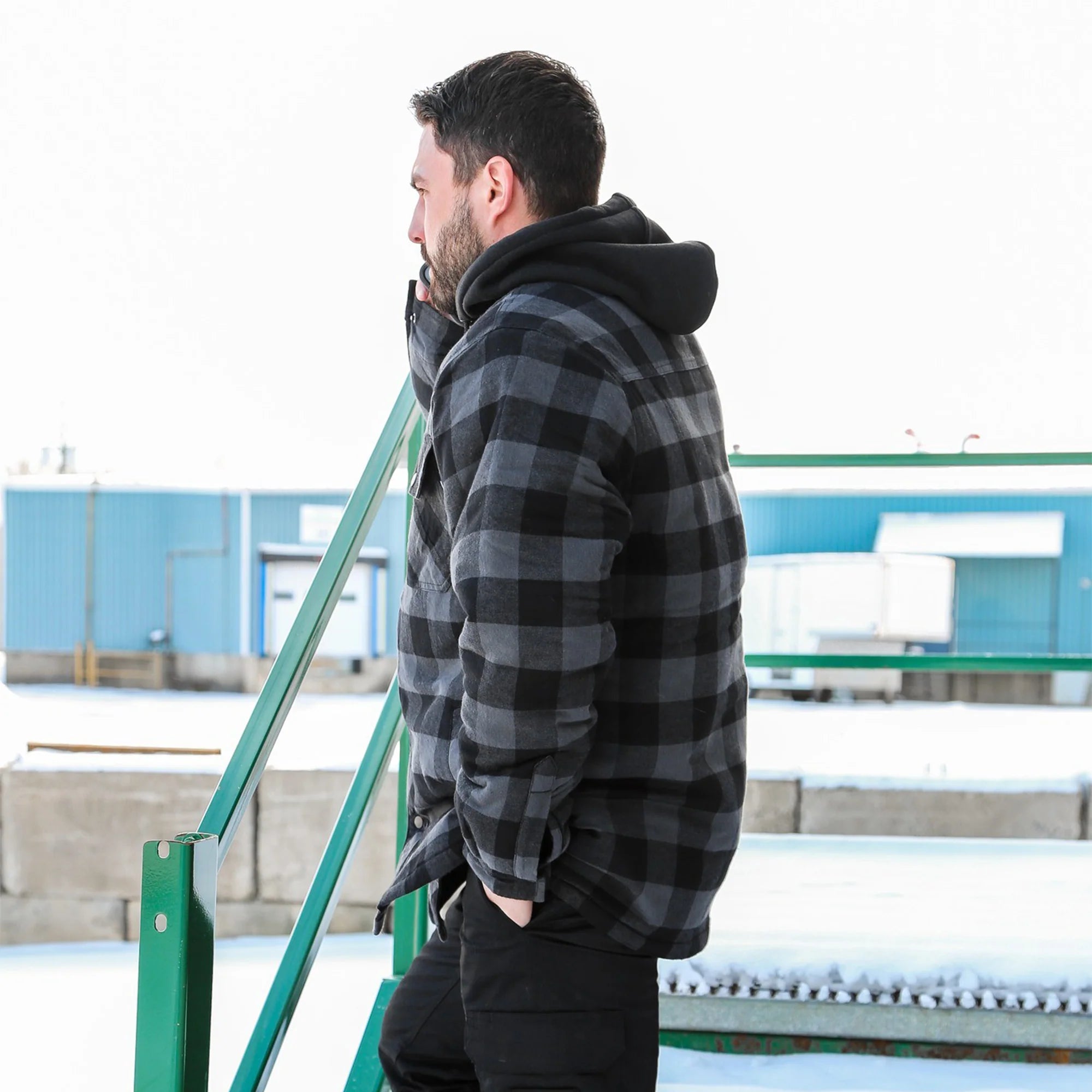 Gatts WorkWear Men's Lined Flannel Hooded Work Shirt - 626DCF