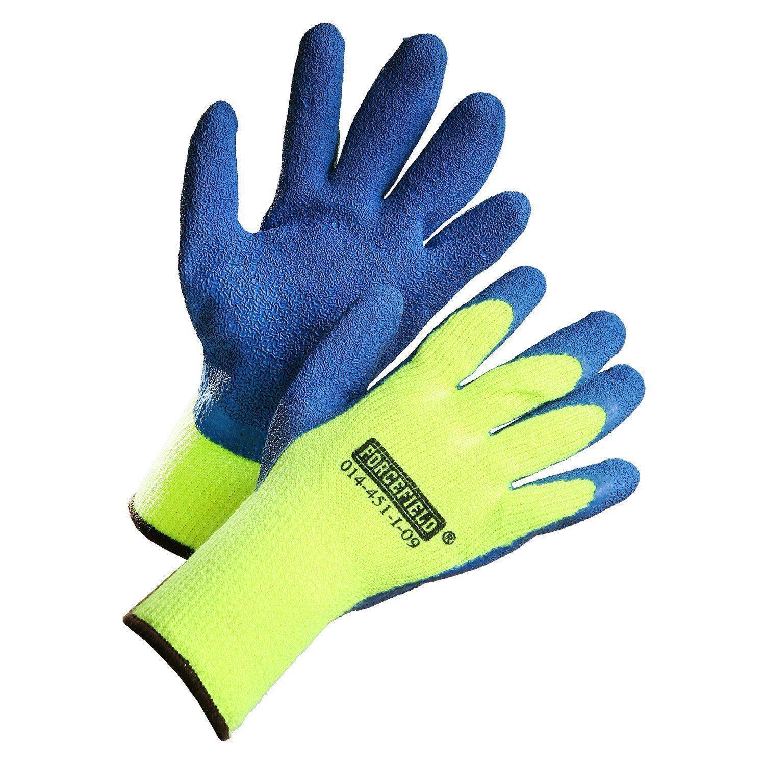 Gants de travail Forcefield haute visibilité isolés hiver enduits paume latex froissé