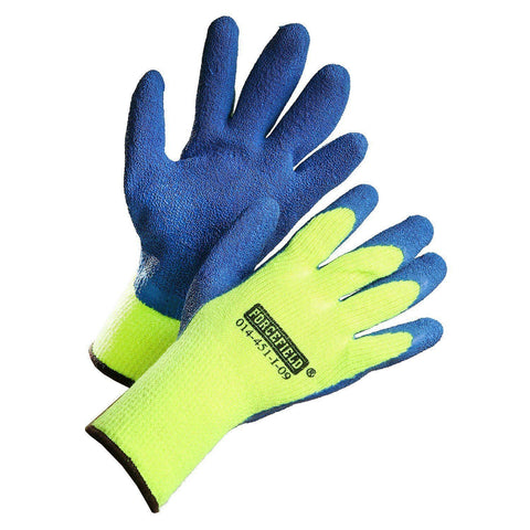 FORCEFIELD Hi-Vis Winter Insulated Crinkle Latex Palm Coated Work Gloves