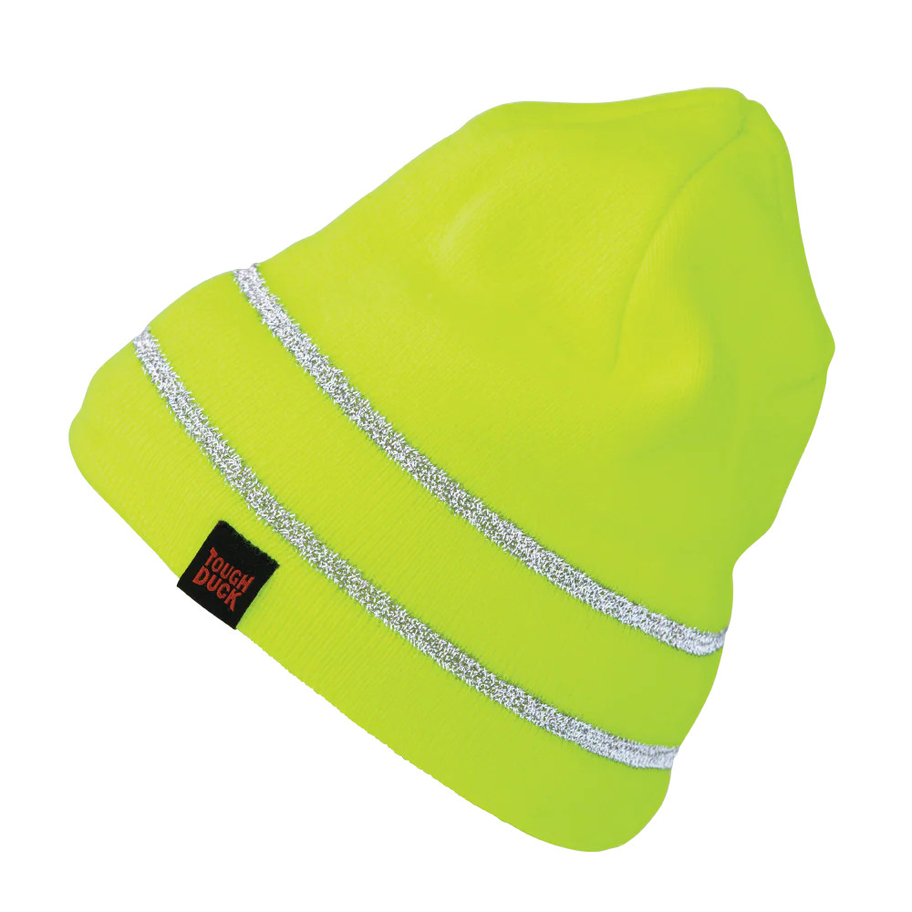 Tough Duck Acrylic Knit Touque w/ Reflective Striping - i458