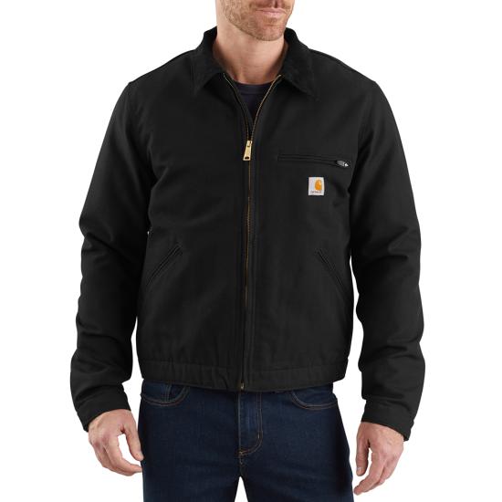 ジャケット・アウター Carhartt C01 BLK Detroit Jacket Carhartt Men's Relaxed Fit Blanket Lined Detroit Traditional