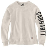 Carhartt Women's Relaxed Fit Midweight Crewneck Block Logo Sleeve Graphic Sweatshirt - 104410