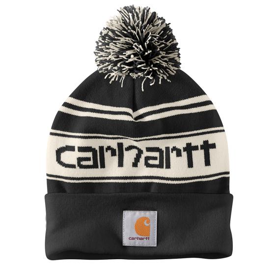 Carhartt Knit Pom-Pom Cuffed Logo Beanie - 105168