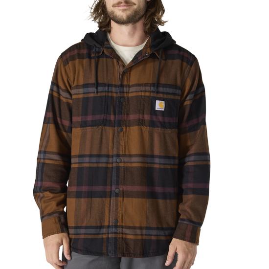 Carhartt Rugged Flex™ Relaxed Fit Flannel Fleece Lined Hooded Shirt Jac - 107011