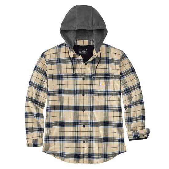 Carhartt Rugged Flex™ Relaxed Fit Flannel Fleece Lined Hooded Shirt Jac - 107011