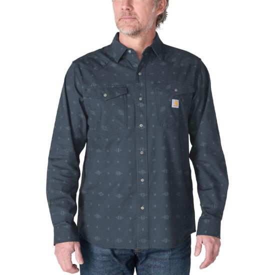 Carhartt Montana Rugged Flex™ Relaxed Fit Lightweight Long-Sleeve Snap-Front Plaid Shirt