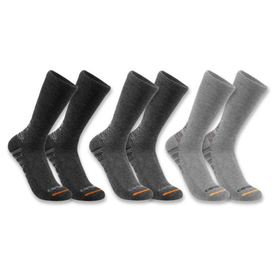 Carhartt Midweight Synthetic-Cotton Blend Crew Sock 3Pair /Pack - SC3243M