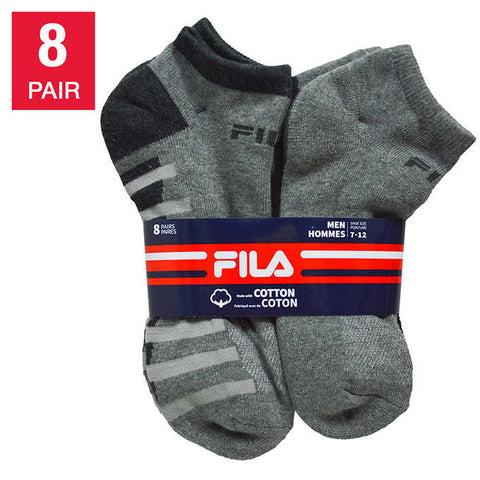 FILA Men's Athletic Performance Low Cut Socks 8Pair/ Pack