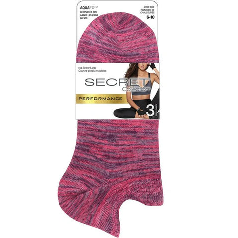 Secret® Women's No Show Active Socks 3Pair/Pack