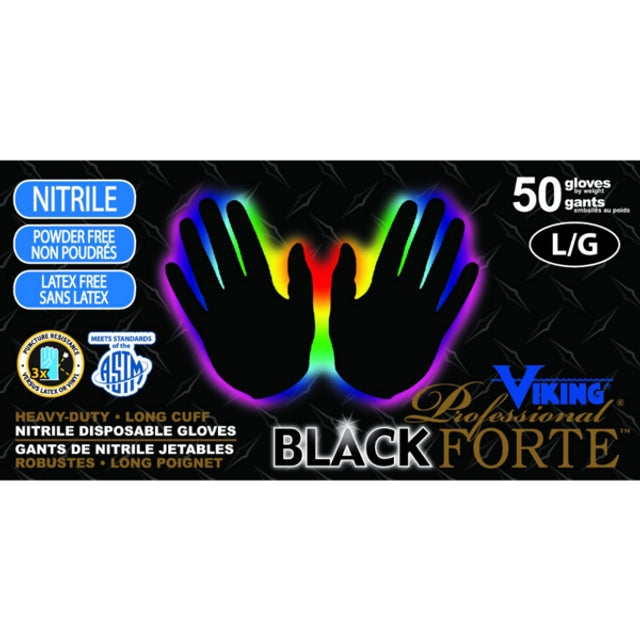 Gants en nitrile jetables Viking® Professional Black Forte™ 10mil 34606