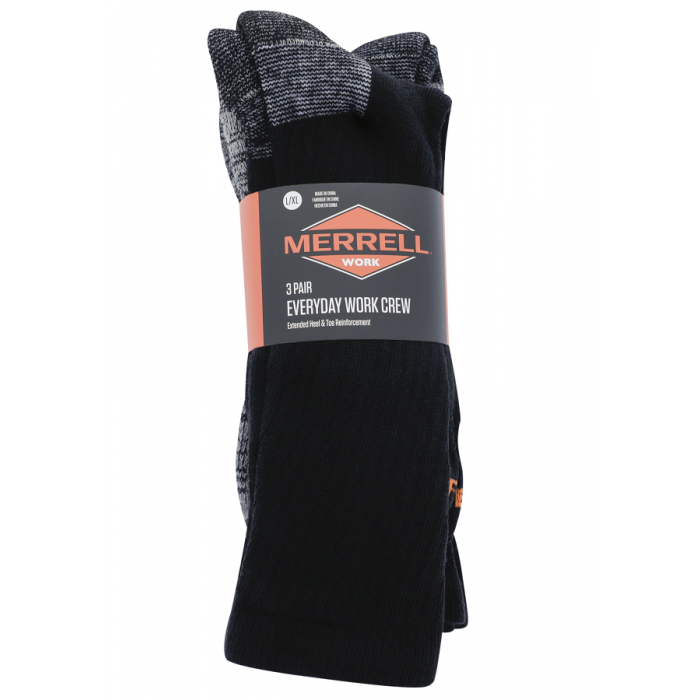 Merrell Unisex Everyday Work Crew Socks - 3 Pair
