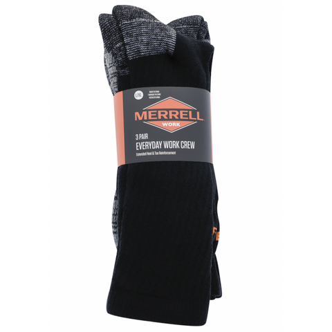 Merrell Unisex Everyday Work Crew Socks - 3 Pair