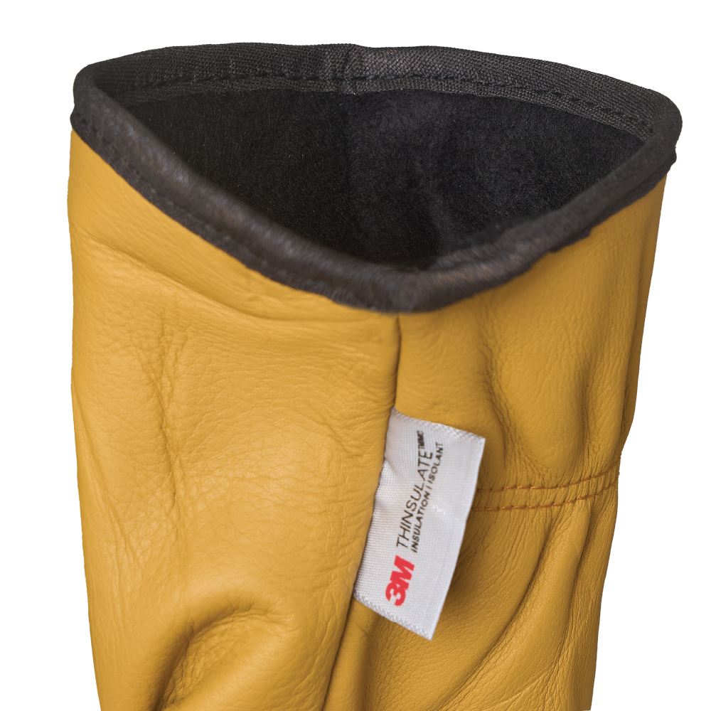Tough Duck WG081 - Gants de chauffeur en cuir doublés 3M™ Thinsulate™ avec pouce ergonomique (Keyhole Thumb)