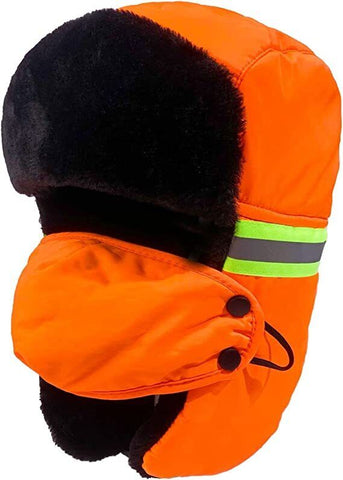 Misty Mountain Thermal Aviator Hat With Face Mask Hi Vis Strip