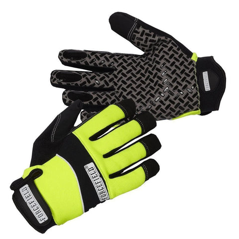 FORCEFIELD "Sticky Glove" Silicone Tread Grip Mechanic's Glove with TPR Knuckle Bumper