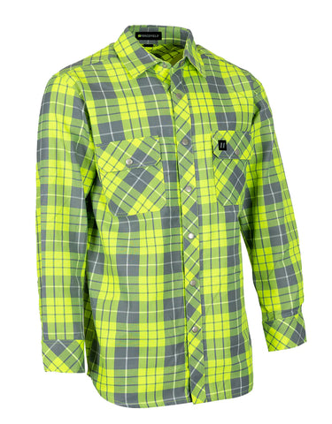 FORCEFIELD Hi-Vis Plaid Unlined Flannel Shirt 024-LC43FS-HV