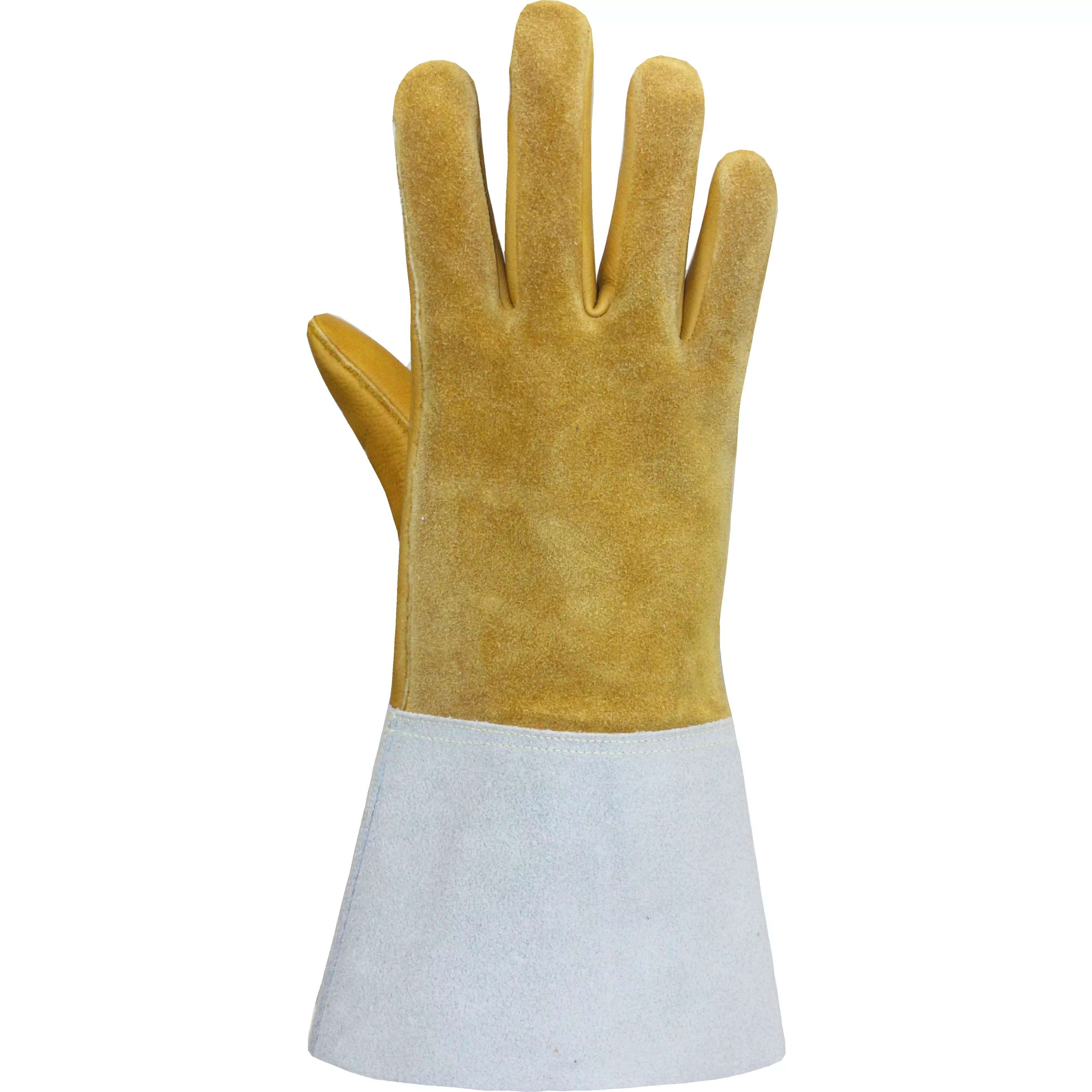 Gants de soudeur PRO JOB en croûte de bovin avec dos fendu et paume en cuir de cerf - 5112
