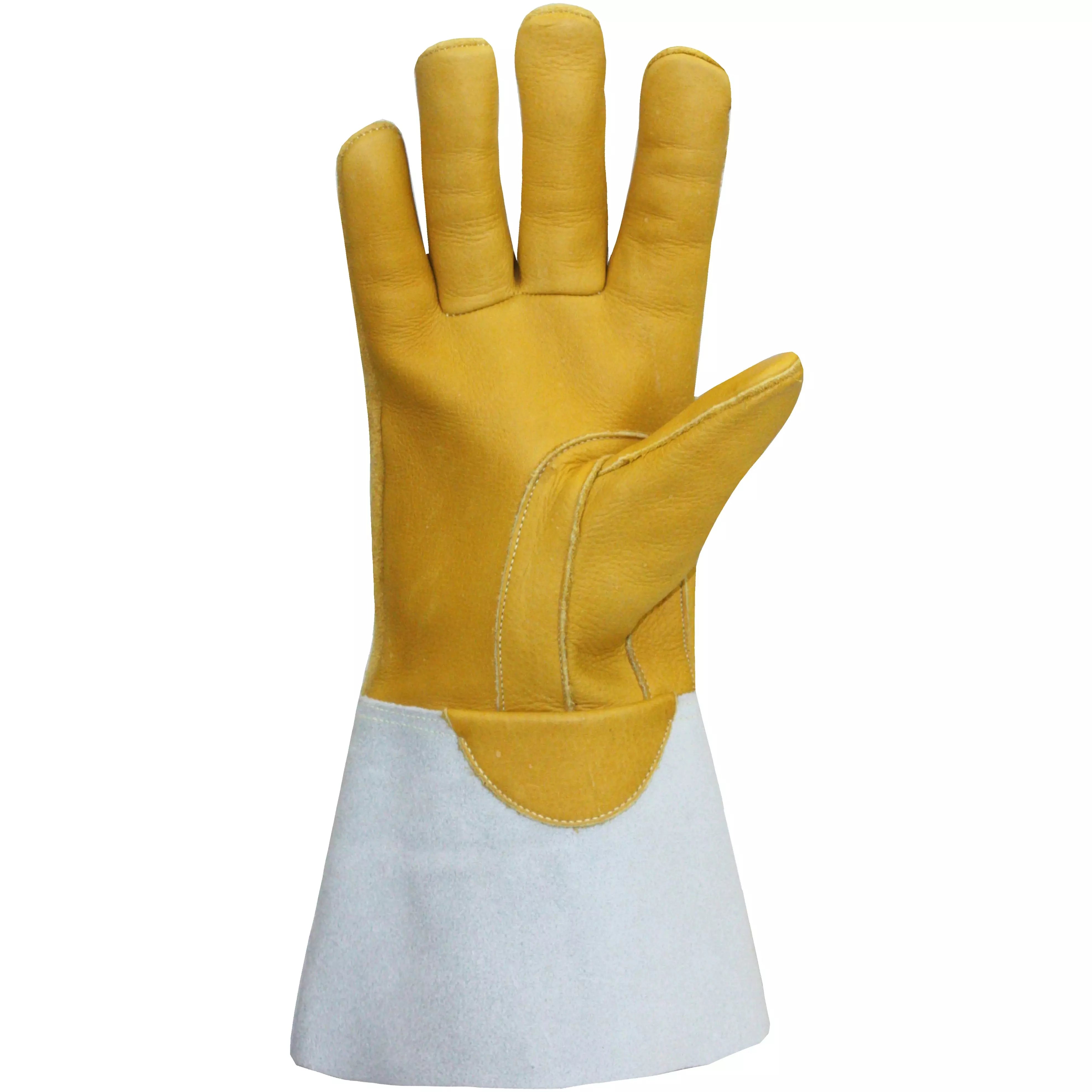 Gants de soudeur PRO JOB en croûte de bovin avec dos fendu et paume en cuir de cerf - 5112