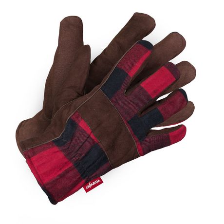 Wrangler Mens Leather Gloves with Elastic Cuff