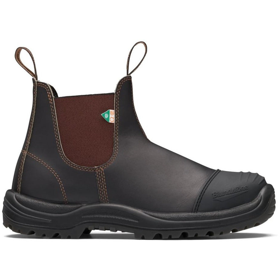 Blundstone 167 Work Safety Boot Rubber Toe Cap Stout Brown