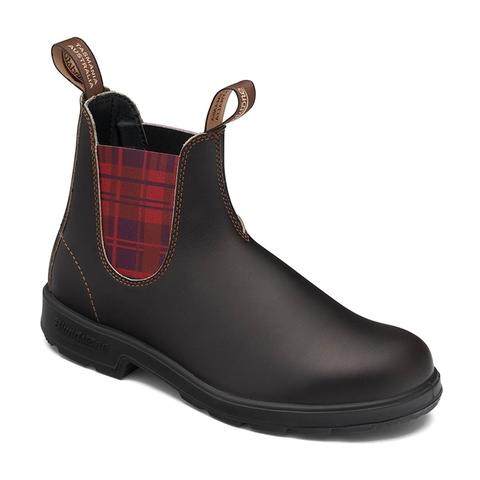 Blundstone 2100 - Marron Original avec Élastique Tartan Bordeaux