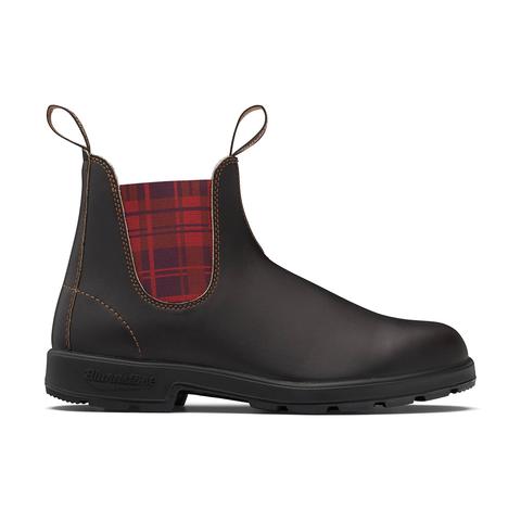 Blundstone 2100 - Marron Original avec Élastique Tartan Bordeaux