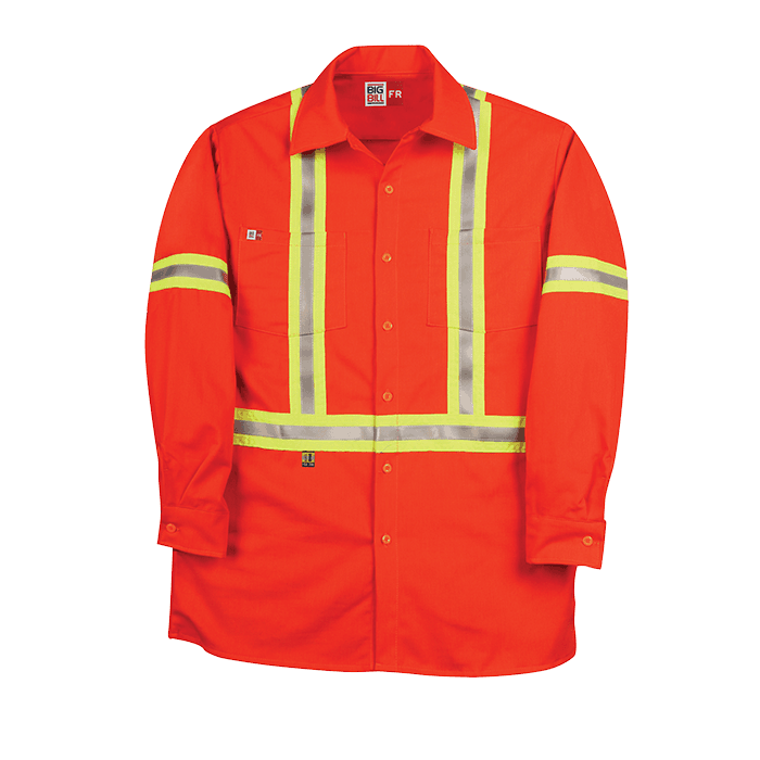 Big Bill Flame Resistant Industrial Work Shirt With Reflective Material - 235US7