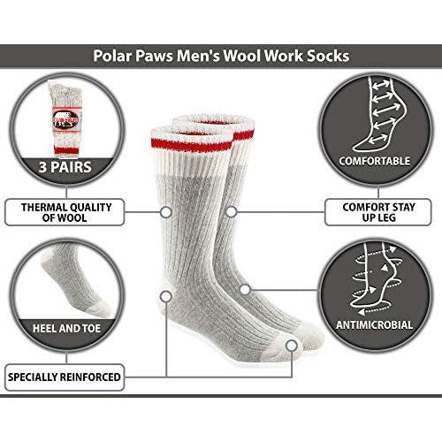 Lot de 3 paires de chaussettes de travail Polar Paws