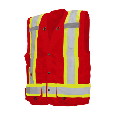 Deluxe Yellow Mesh Reflective Safety Vest with Pockets and ID Holder