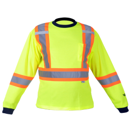 Viking® Hi-Vis Poly Cotton Long Sleeve T-Shirt with Pocket - 6015