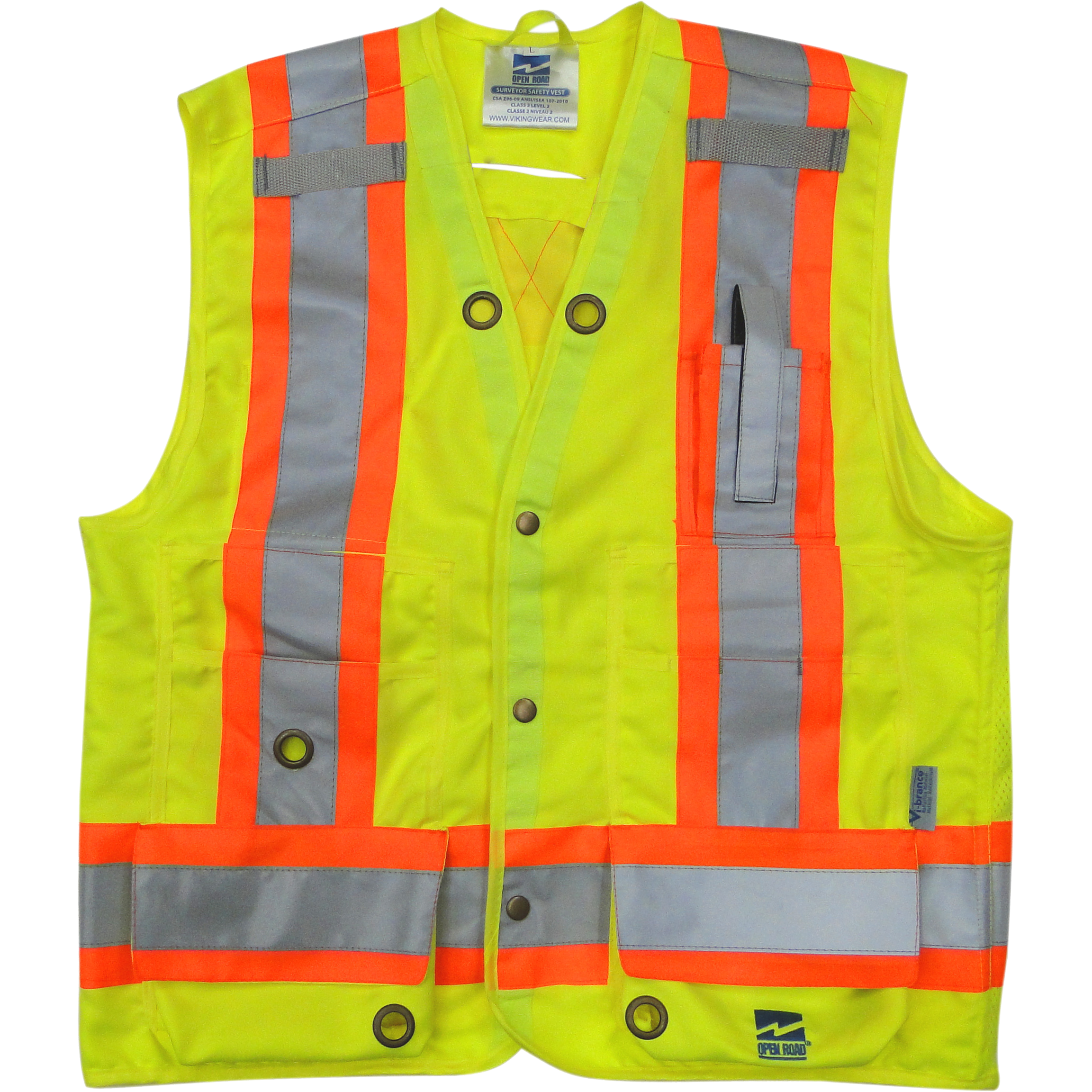 Viking® Open Road Hi-Vis Surveyors Vest 6165R