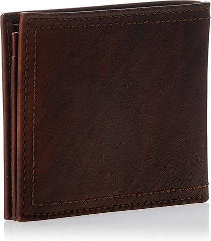 Mens brown leather wallet deals