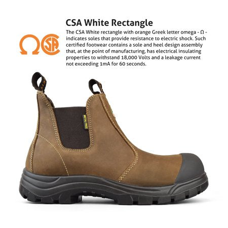 Botte de travail Tiger Safety pour hommes, sans métal, homologuée CSA, 6 po - 5977