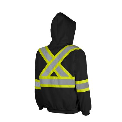 GROUND FORCE® Sweat à capuche haute visibilité pour circulation routière avec capuche amovible TH3