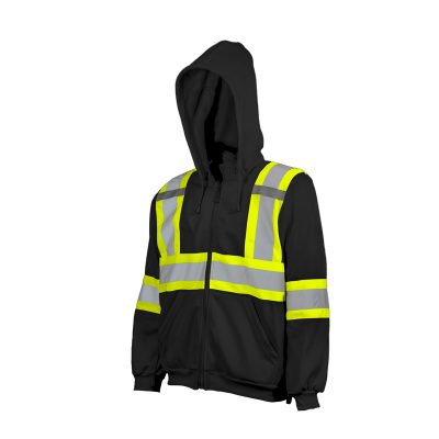GROUND FORCE® Sweat à capuche haute visibilité pour circulation routière avec capuche amovible TH3