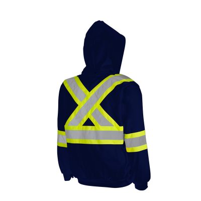 GROUND FORCE® Sweat à capuche haute visibilité pour circulation routière avec capuche amovible TH3