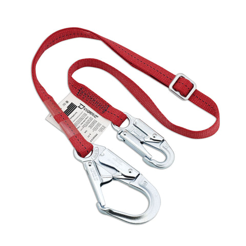 Dynamic™ Polyester Webbing Single-Leg Adjustable Lanyard with 1" Snap & Rebar Hook - FP63213/6