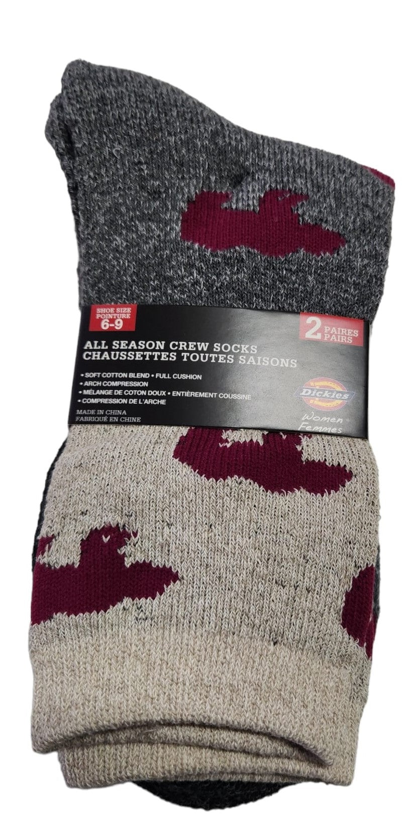 DICKIES Women's All Season Crew Socks 2Pair/Pack 1004168