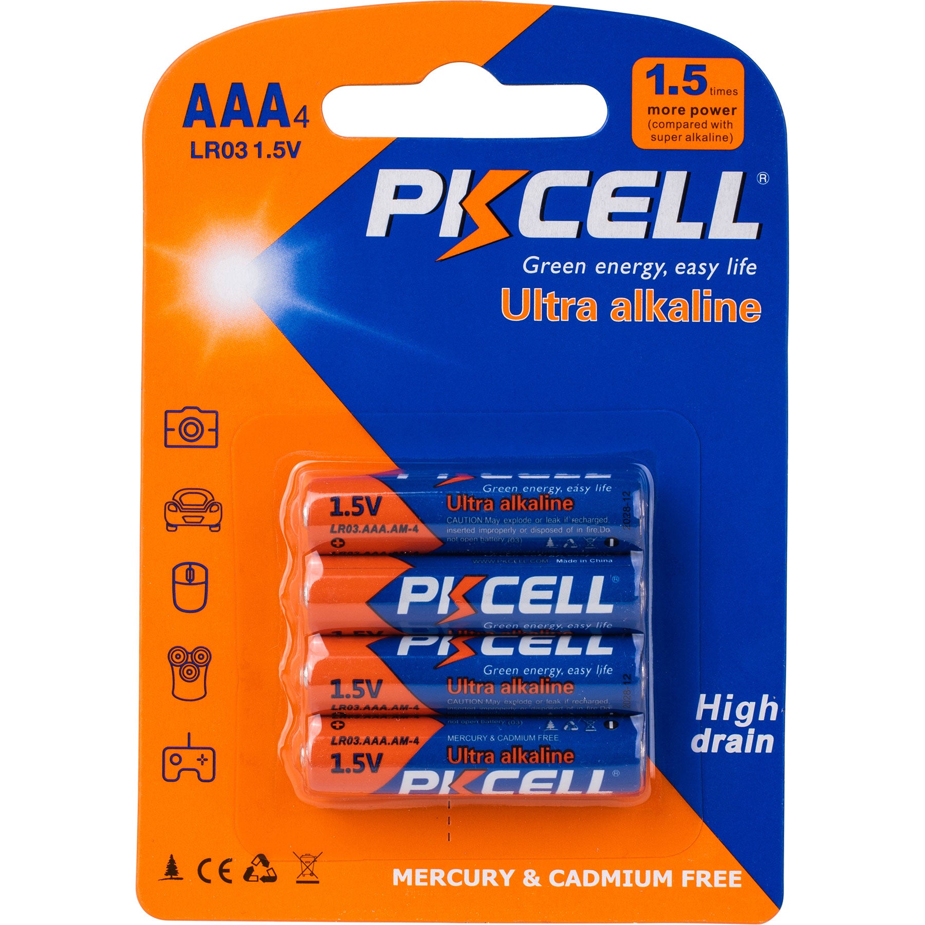 PK CELL Ultra Alkaline High Drain Batteries