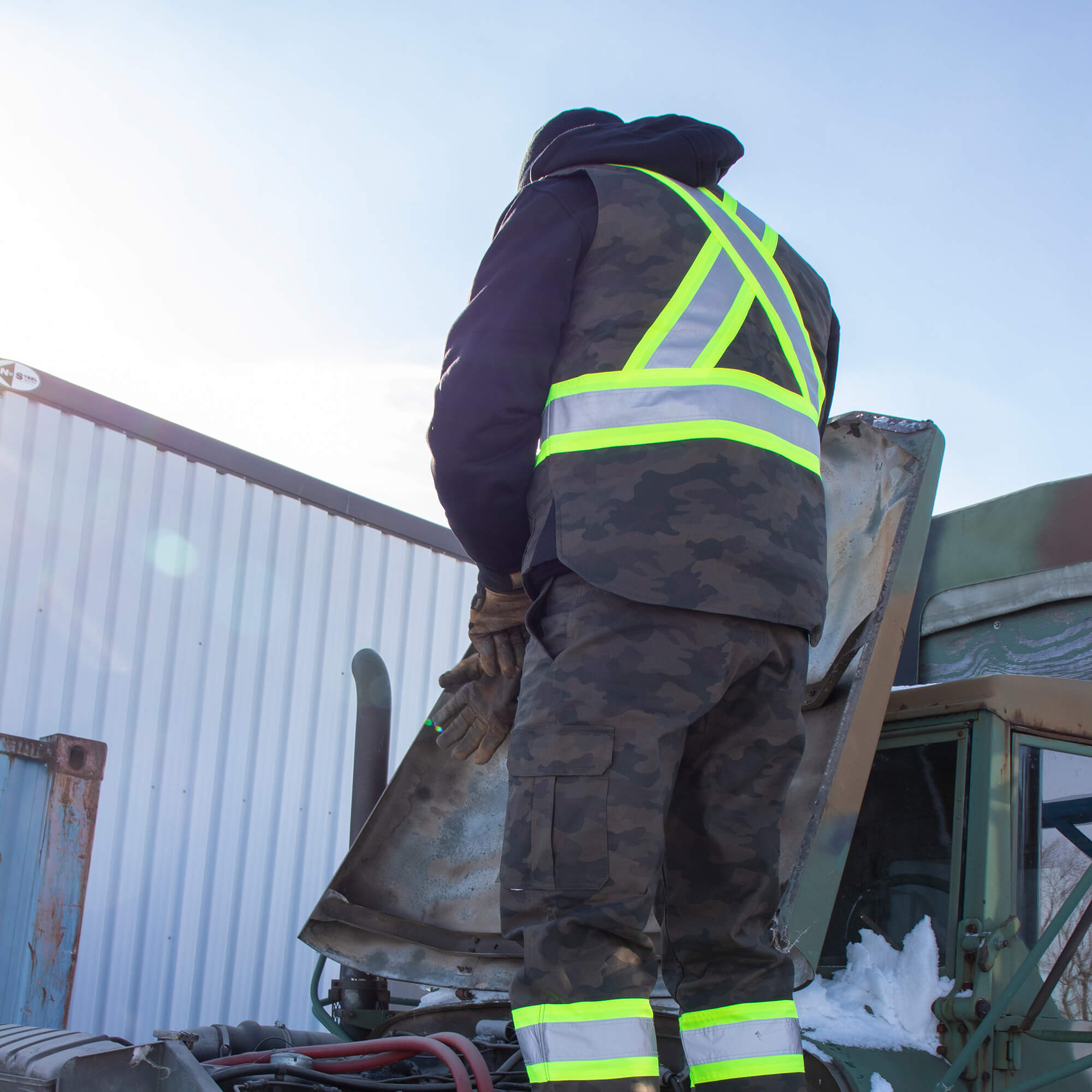 Tough Duck Camo Flex Duck Cargo Utility Pantalon haute visibilité SP04