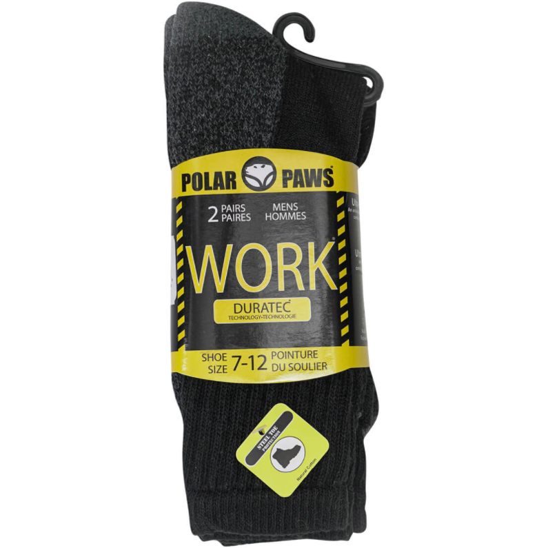 Polar Paws DuraTec Cotton Work Socks 2-Pack