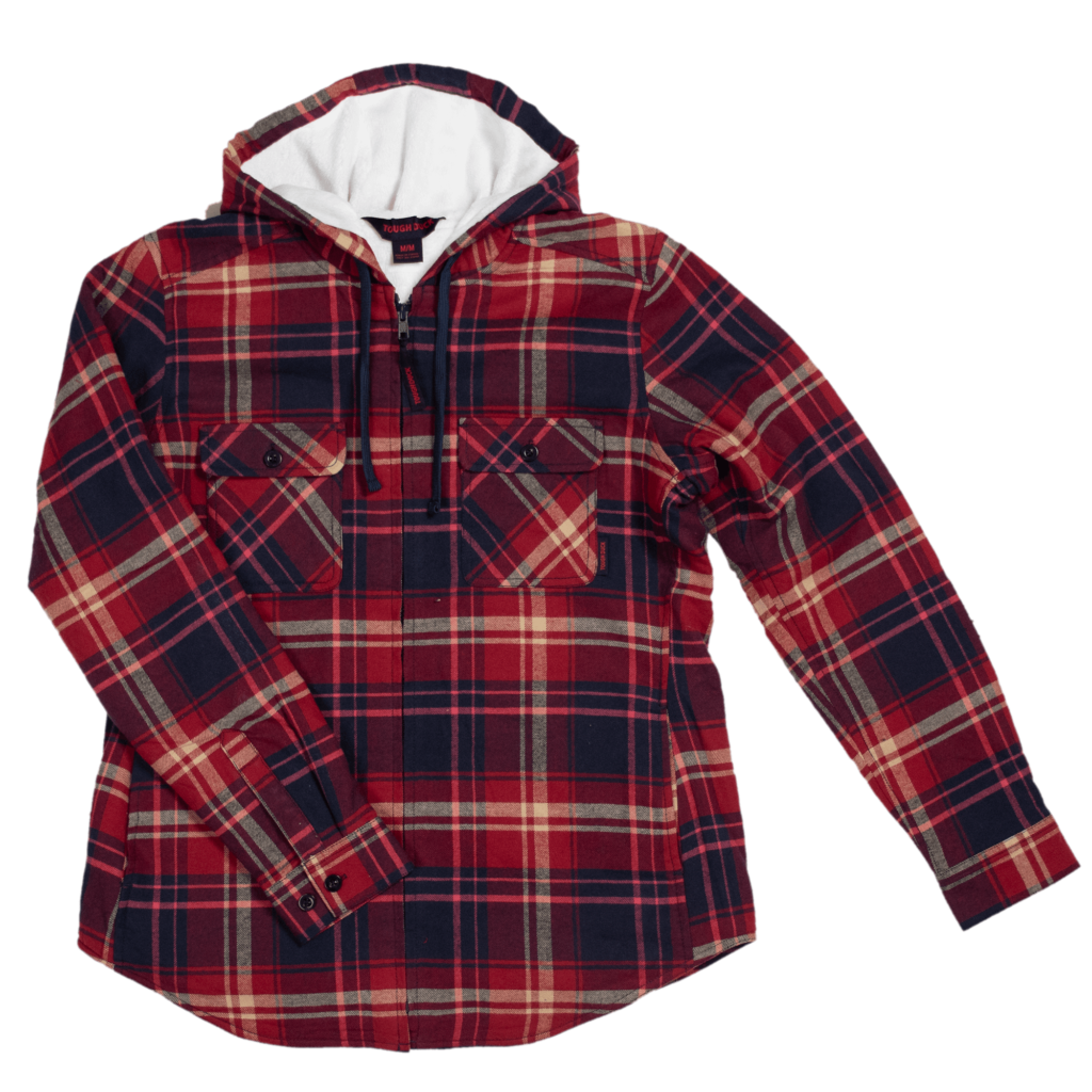 Tough Duck Women’s Plush Pile-Lined Hooded Flannel WS121