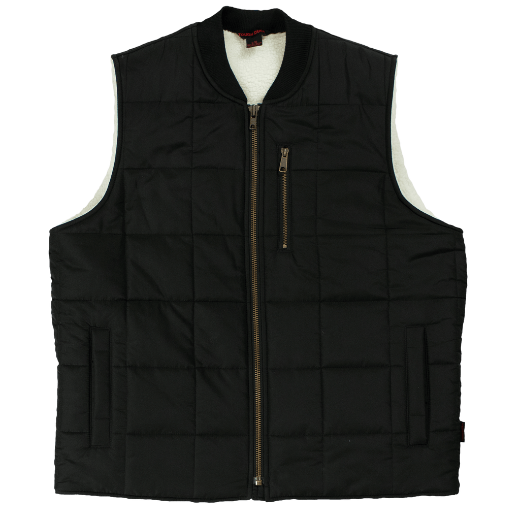 TOUGH DUCK Men's Box Quilted, Sherpa Lined Vest WV01