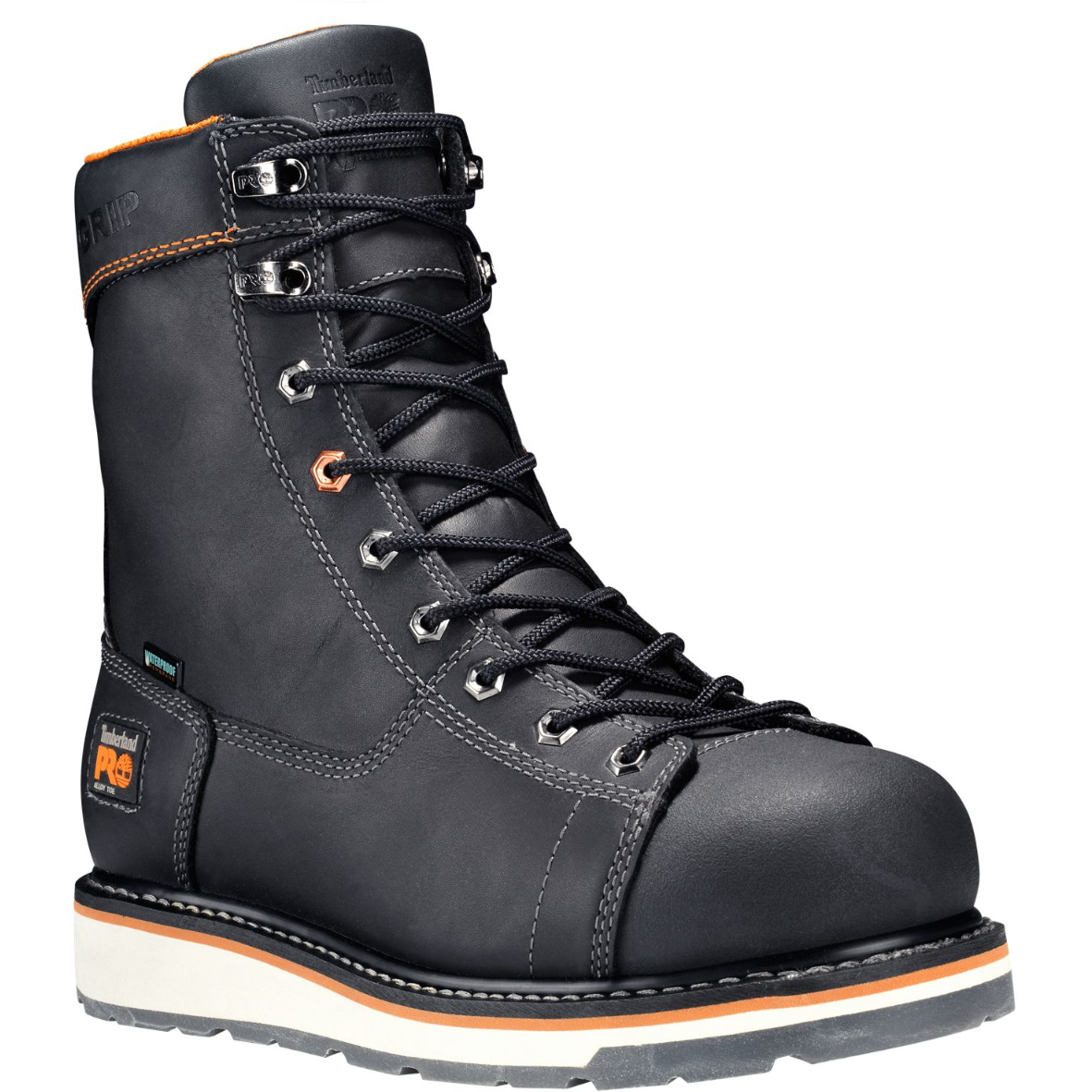Bottes de travail en alliage Timberland PRO® pour hommes, noires, GRIDWORKS 8 po, avec embout en alliage, certifiées CSA