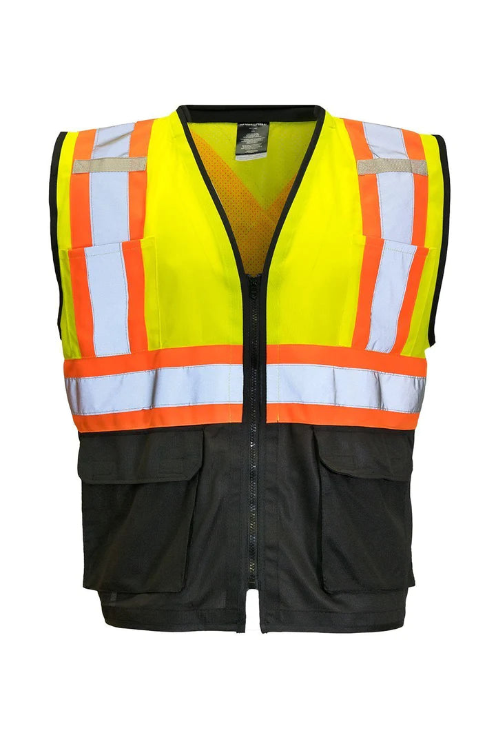 Forcefield Traffic Hi-Vis Vest with Zipper Front, Tricot Polyester 022-TV188