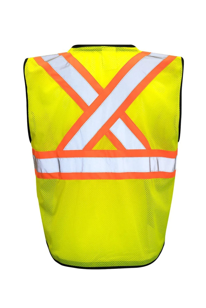 Forcefield Traffic Hi-Vis Vest with Zipper Front, Tricot Polyester 022-TV188