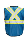 FORCEFIELD Hi Vis Traffic Safety Vest with Zipper Front, Tricot Polyester - 022-TV18